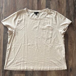 J. Crew Cream Short Sleeve Pocket Tee